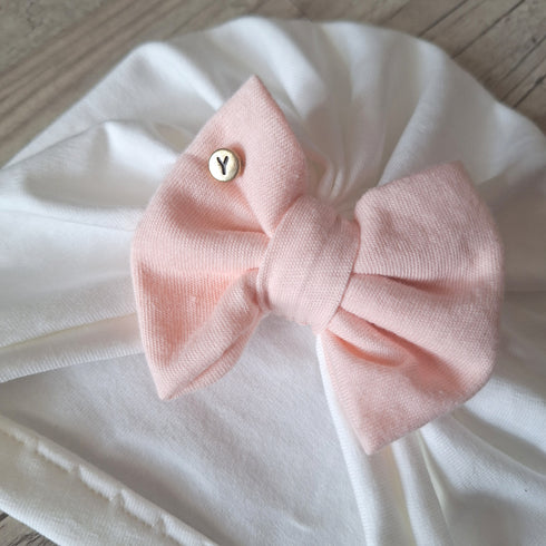 Turban nœud Initiale perle en jersey extensible 10 couleurs